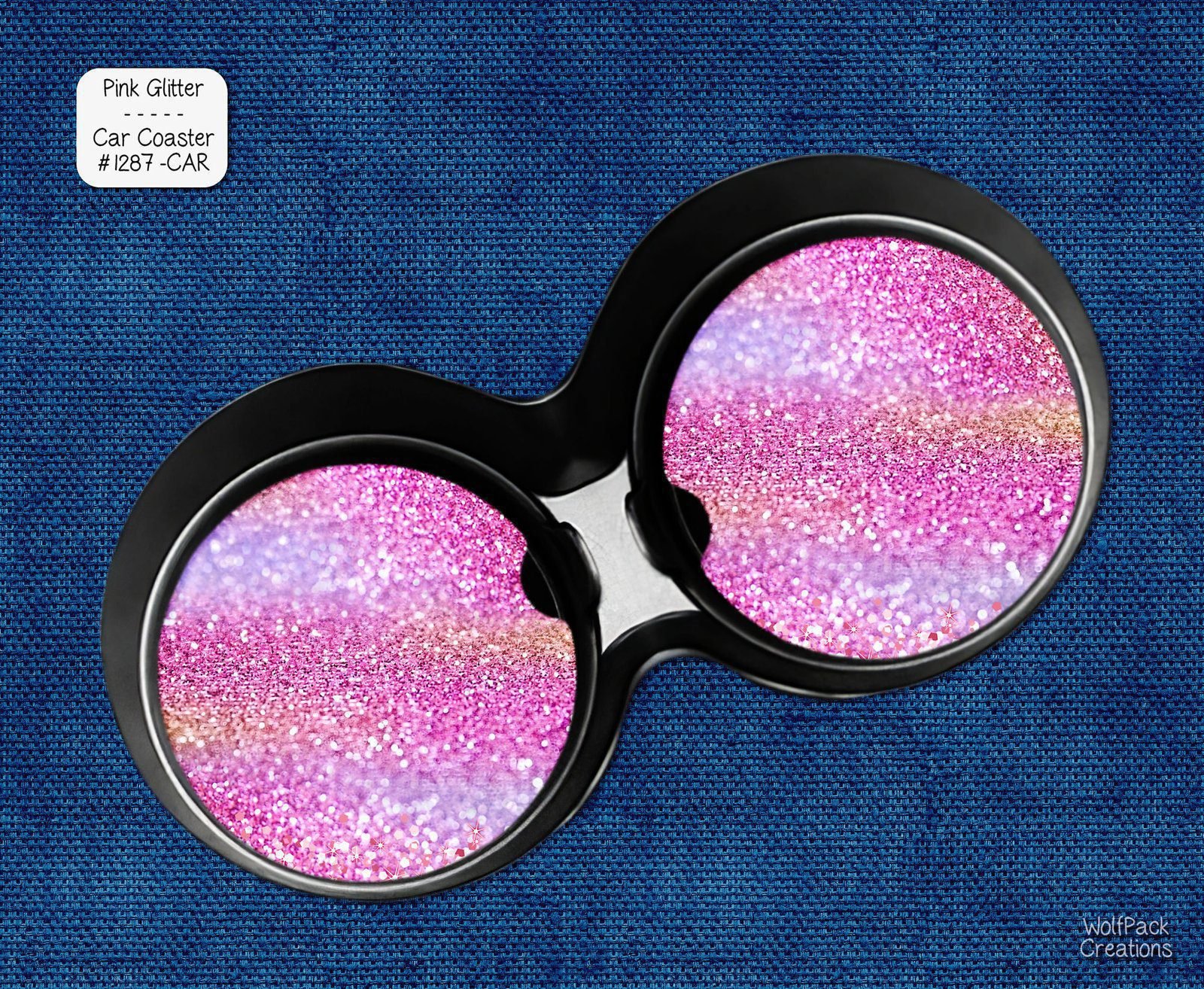 Beautiful Pink Glitter Car Coasters