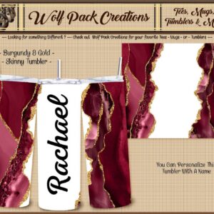 Personalizable Beautiful Burgundy and Gold Swirl Ceramic Mug