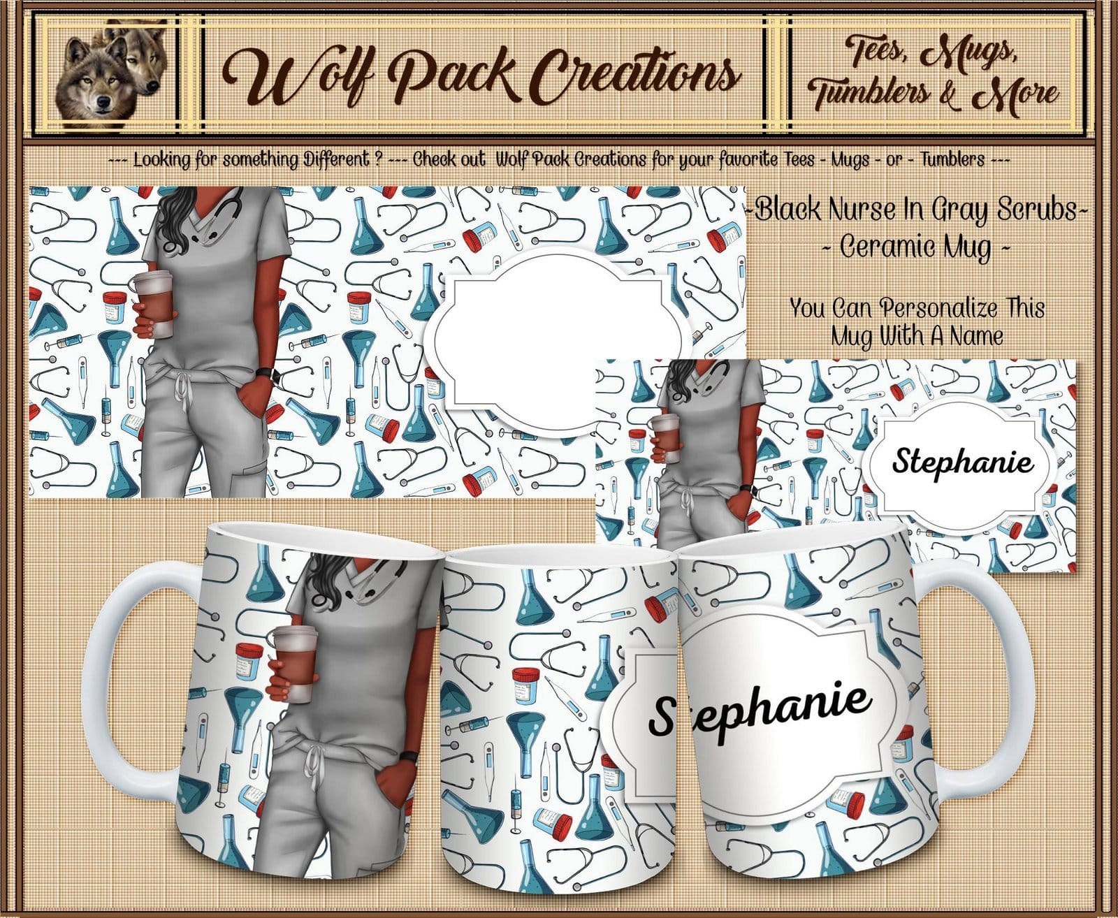 Personalizable Beautiful Ceramic Mug for the Nurse
