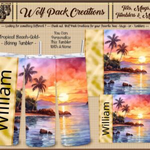 Personalizable Watching the Sunset Beautiful Skinny Tumbler