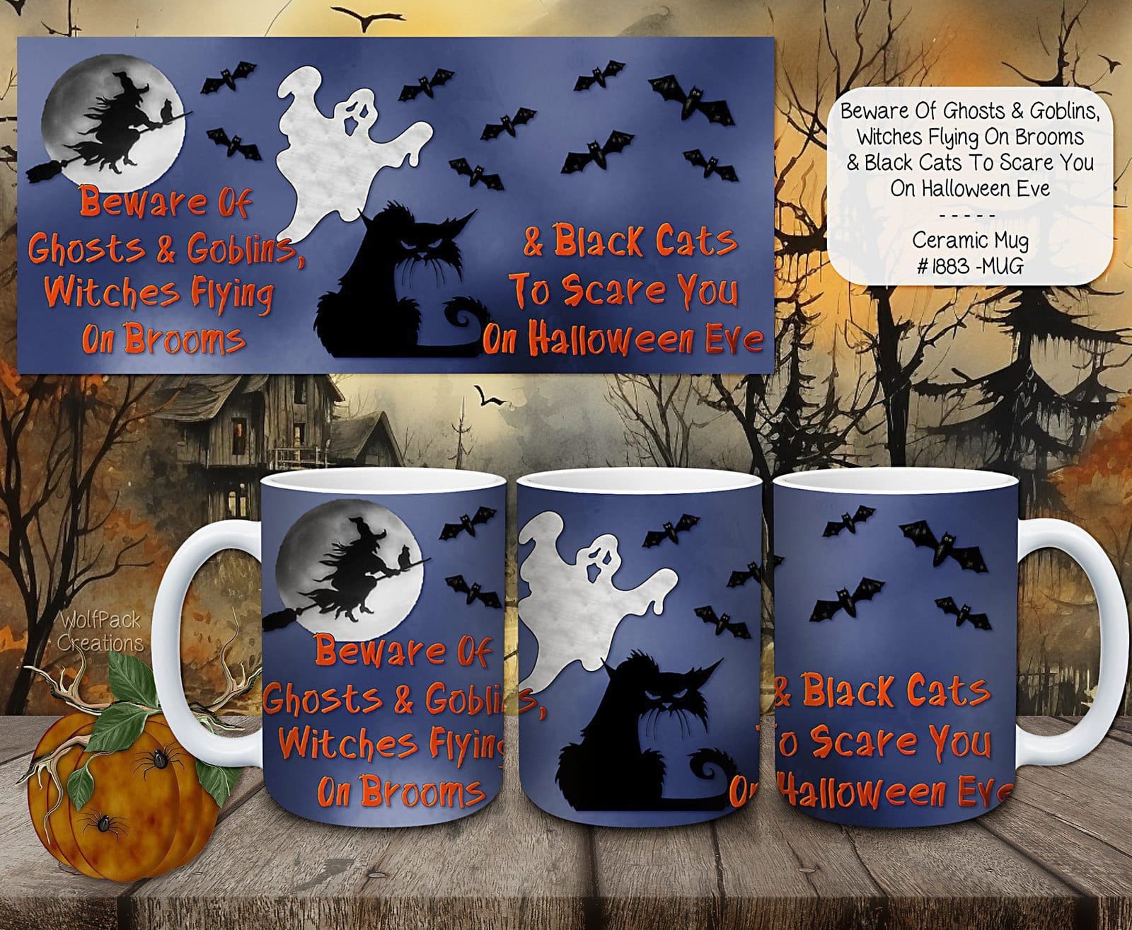Adorable Ghosts and Goblins Ceramic Coffee Mug: Perfect for Every Sip