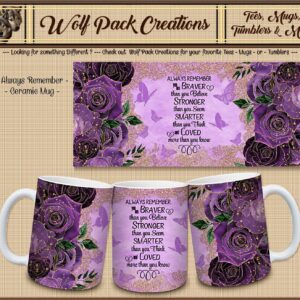 Beautiful Ceramic Mug with Purple Butterflies