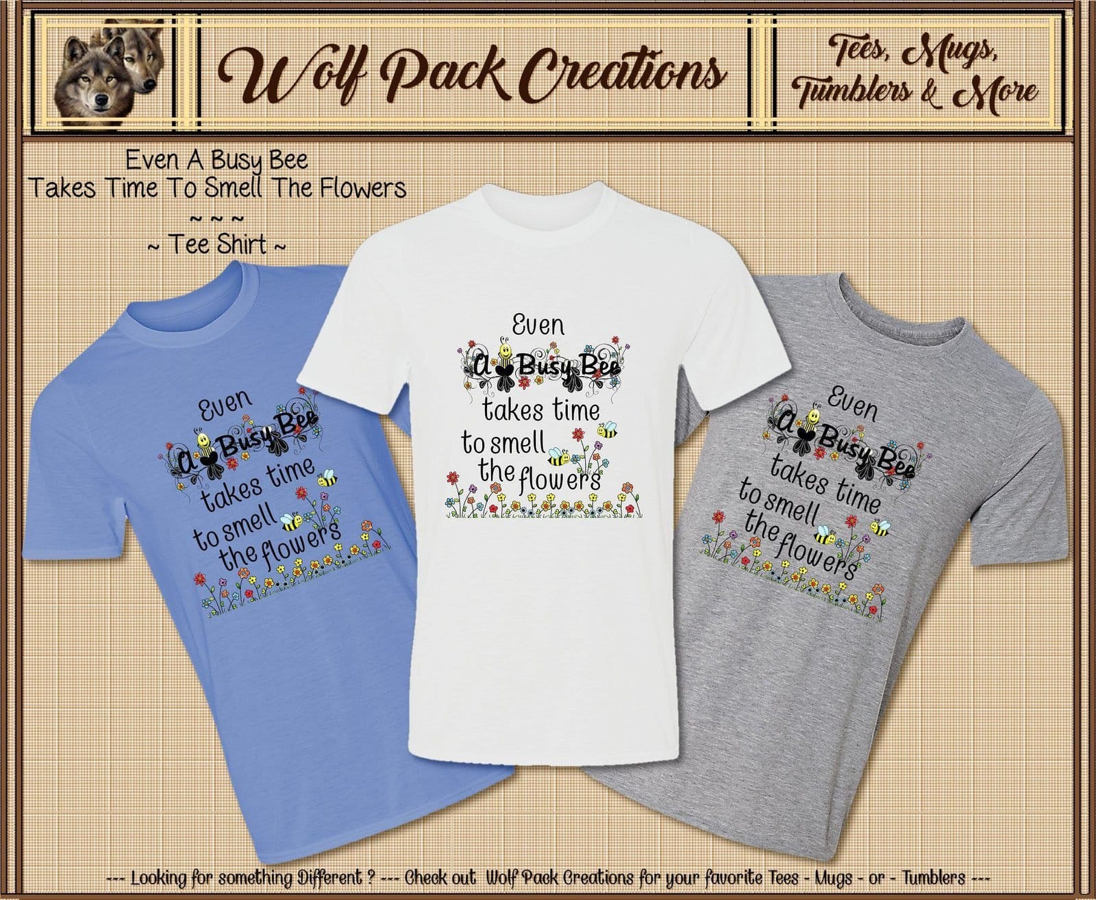 Beautiful Short Sleeve Shirt: Busy Bees Smell the Flowers