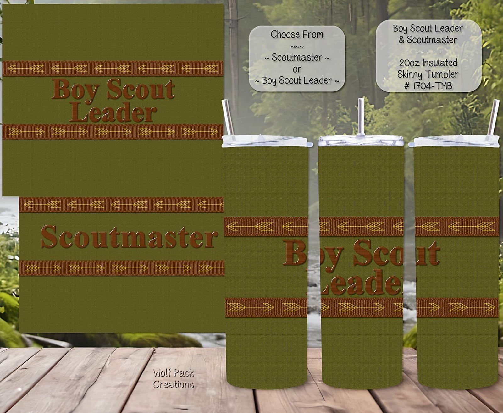 Personalizable Skinny Tumbler: Boy Scouts Leaders