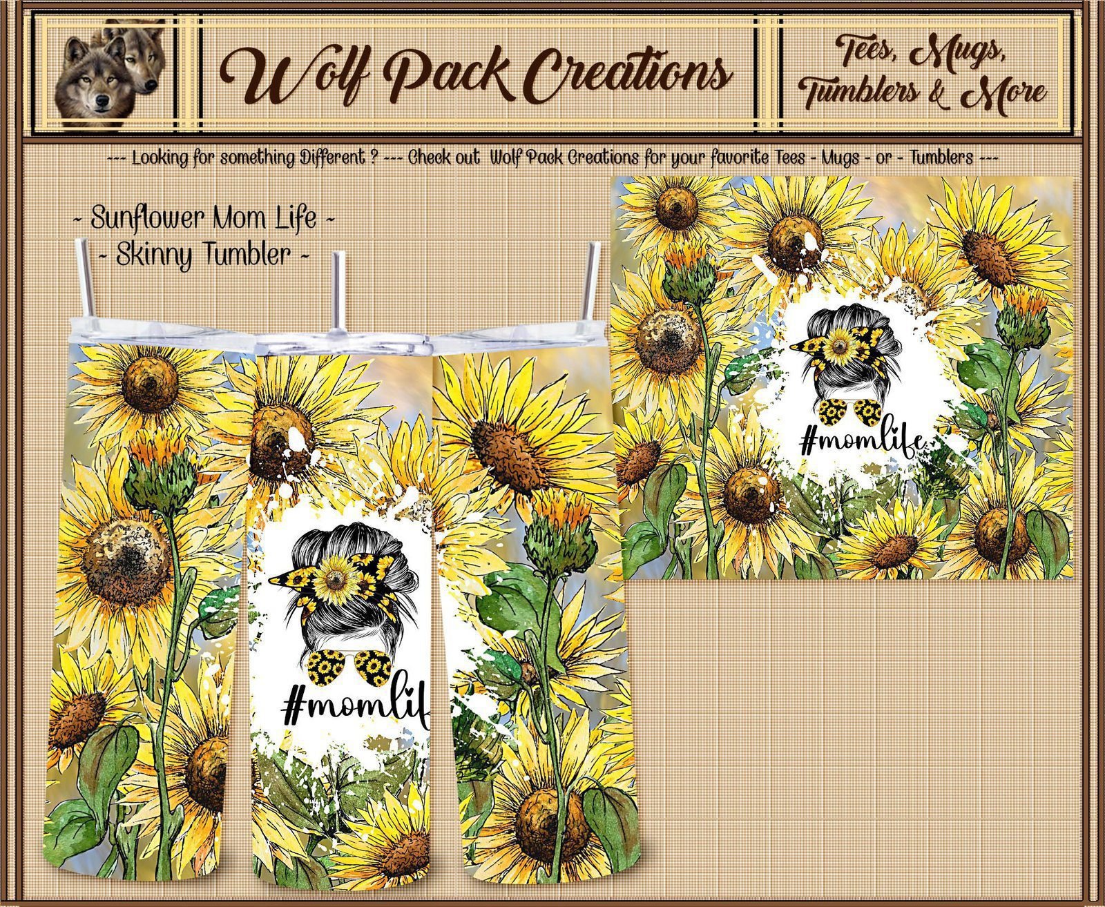 Say I Love You with Sunflowers Skinny Tumbler for Mom