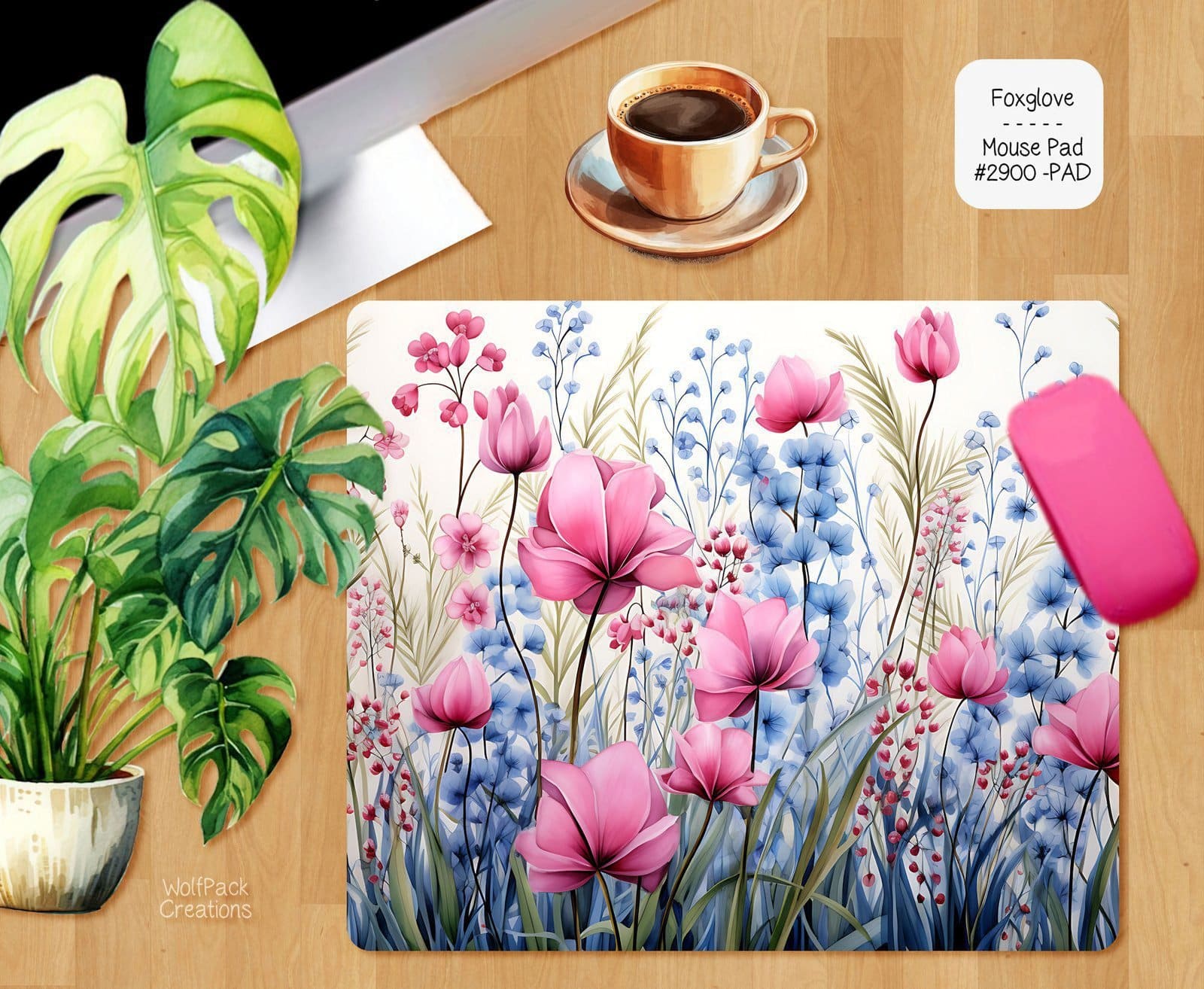 Foxglove Flowers Mouse Pad