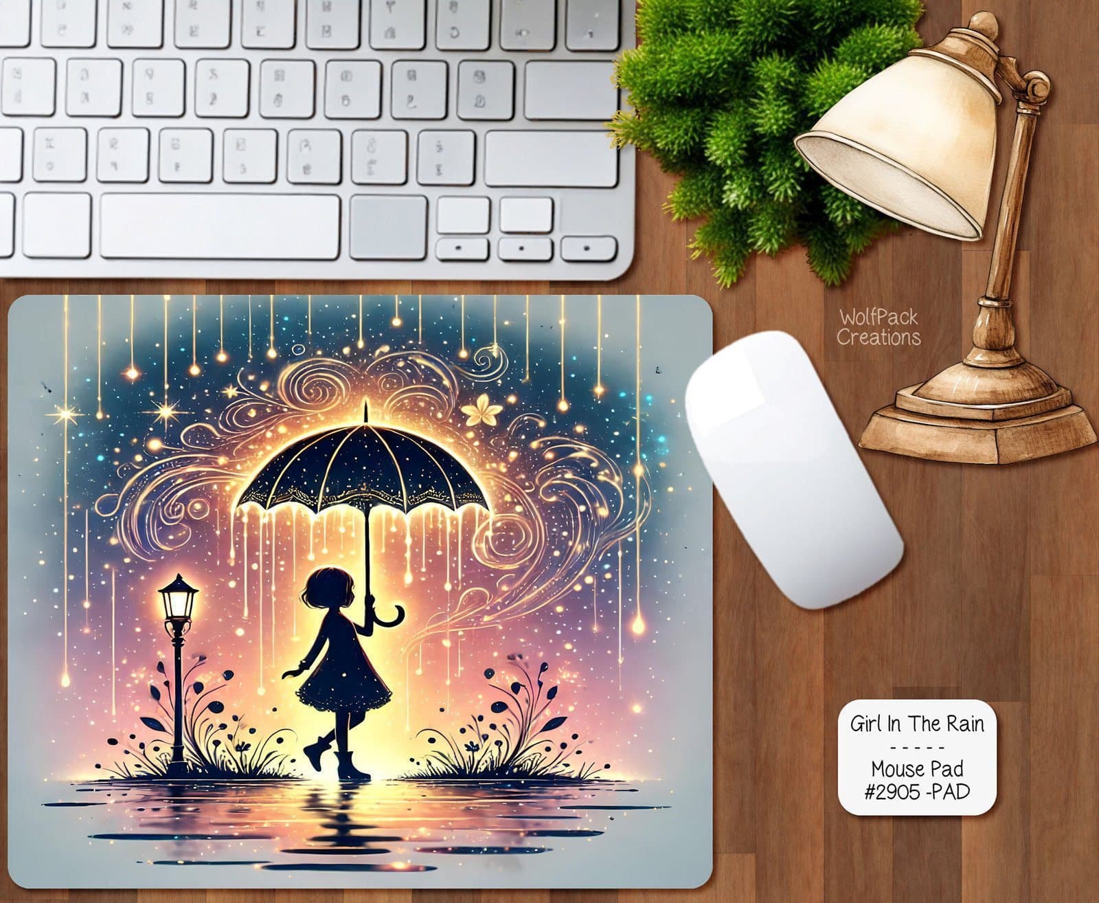 Girl in the Rain Mouse Pad