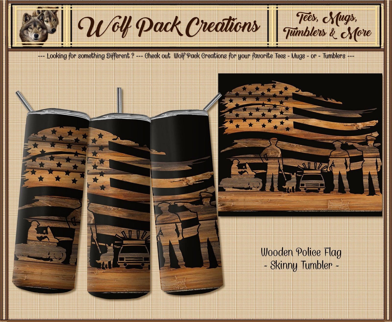 Beautiful Skinny Tumbler for Police Officers