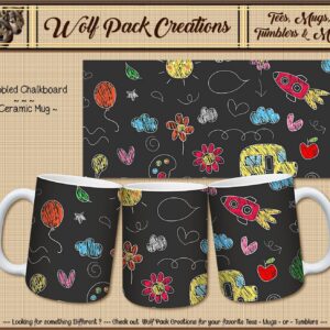 Beautiful Ceramic Mug: Scribbled Chalkboard