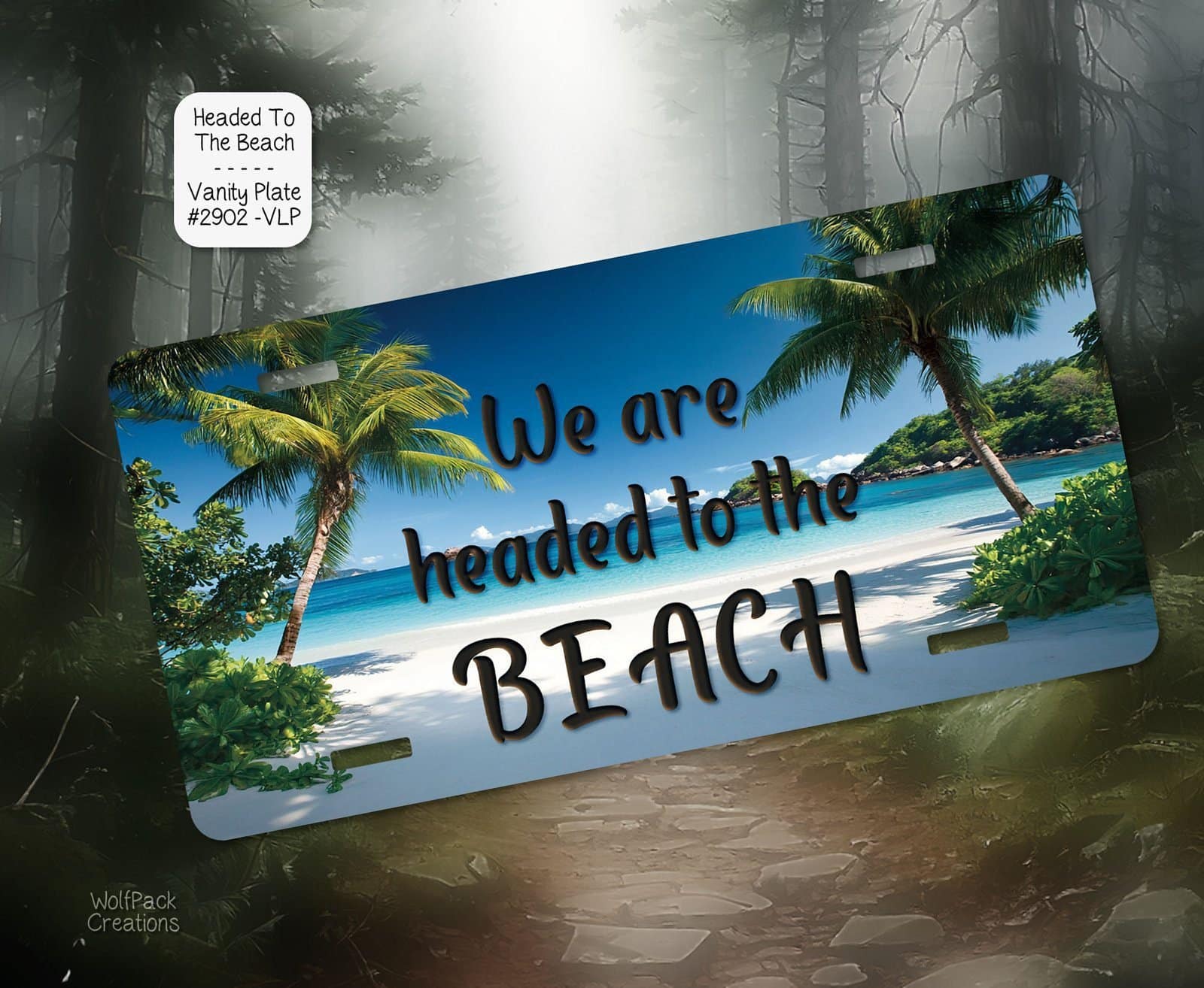 Headed to the Beach License Plate