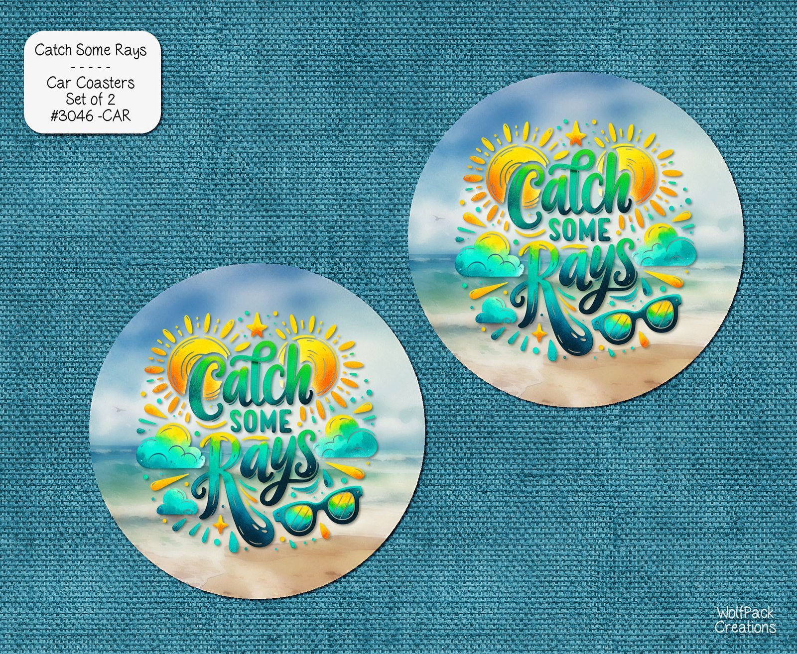 Beautiful Catch Some Rays Car Coasters