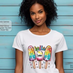 Beautiful Short Sleeve Shirt: Hello Summer