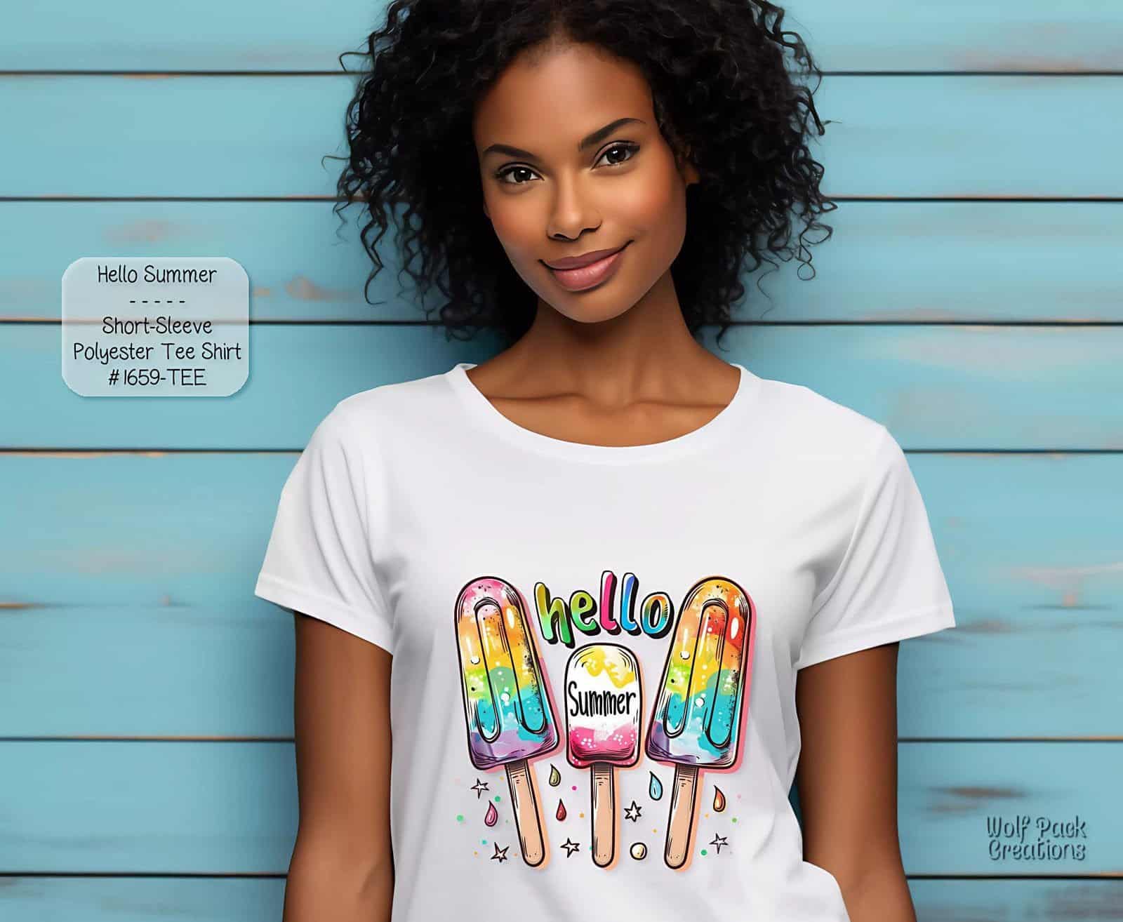 Beautiful Short Sleeve Shirt: Hello Summer