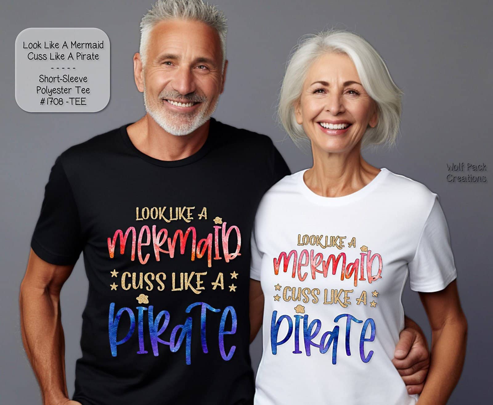 Hilarious Short Sleeve Shirt: Look Like a Mermaid Cuss Like a Pirate