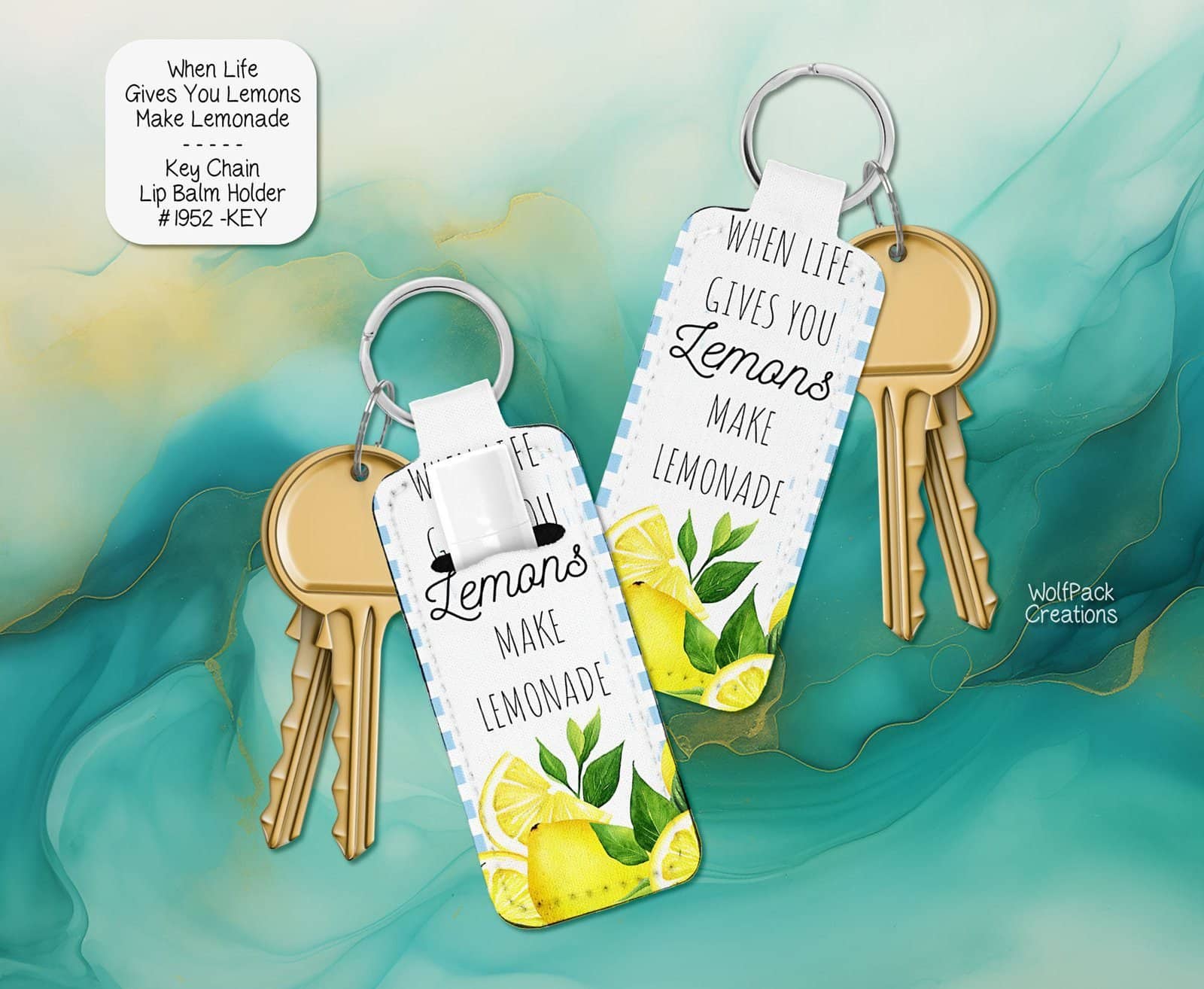 Make Lemonade Lip Balm Keychain