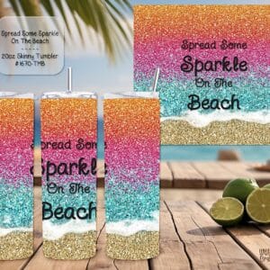Beautiful Skinny Tumbler: Spread Some Sparkle on the Beach