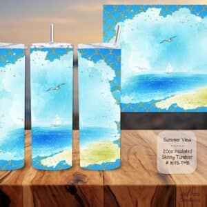 Beautiful Skinny Tumbler: Summer View