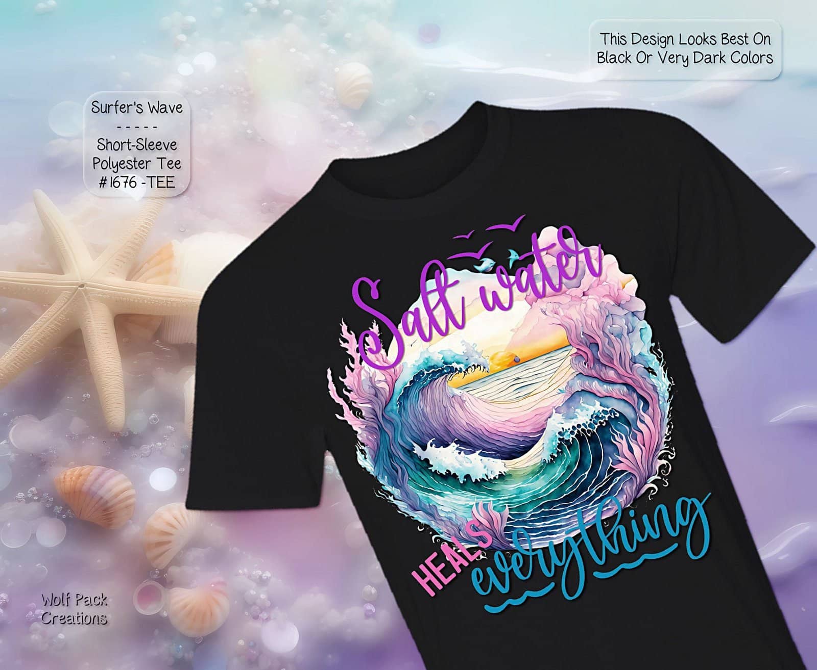 Beautiful Short Sleeve Shirt: Salt Water Heals Everything