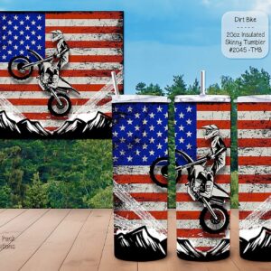 Discover Our 20 Ounce Skinny Insulated Stainless Steel Dirt Bike Tumbler