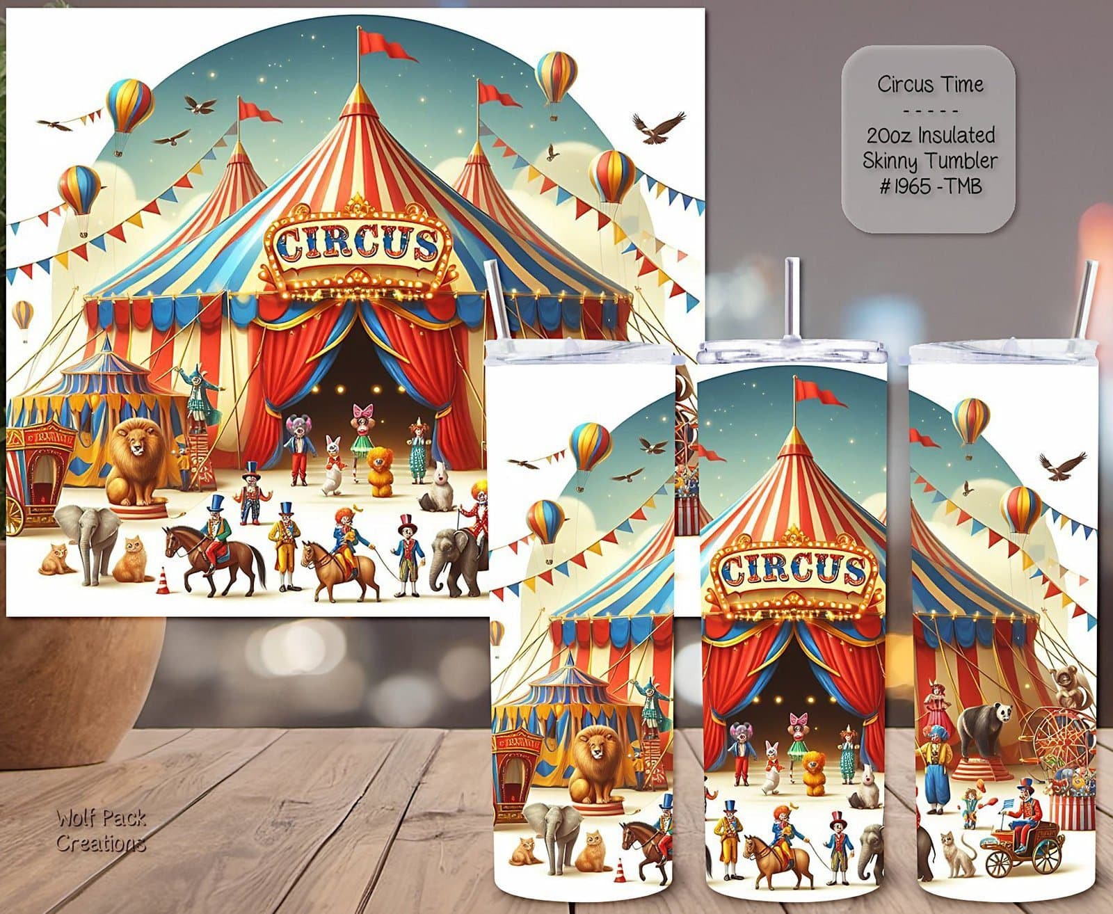 The Perfect Circus Fun Companion: 20-Ounce Stainless Steel Skinny Tumbler