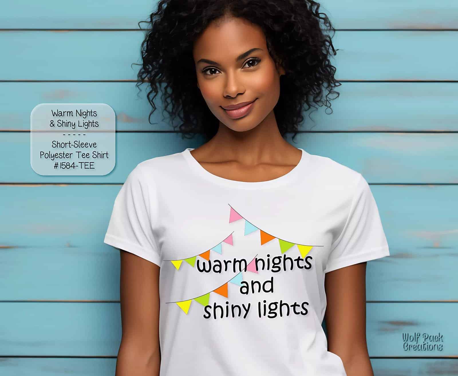 Beautiful Short Sleeve Shirt: Warm Nights and Shiny Lights