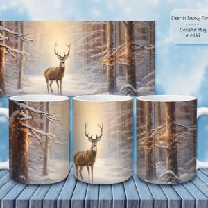 Cozy Up with Our Deer and Winter Themed Ceramic Coffee Mugs