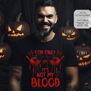 Discover the Short Sleeve Polyester Shirt - I'm Fine, It's Not My Blood