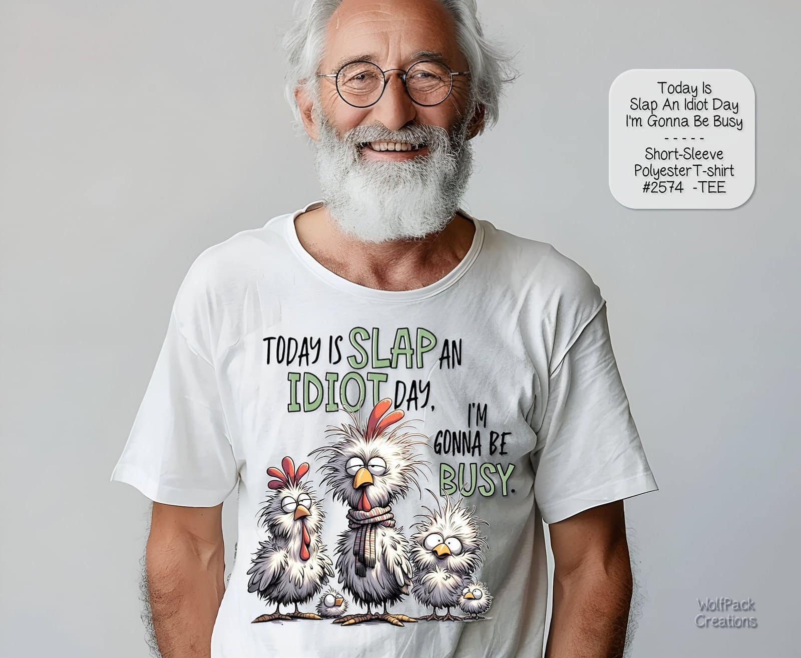 Comical Unisex Polyester Short Sleeve Shirt: Slap an Idiot Day