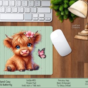 Green Pad with Baby Scottish Cow