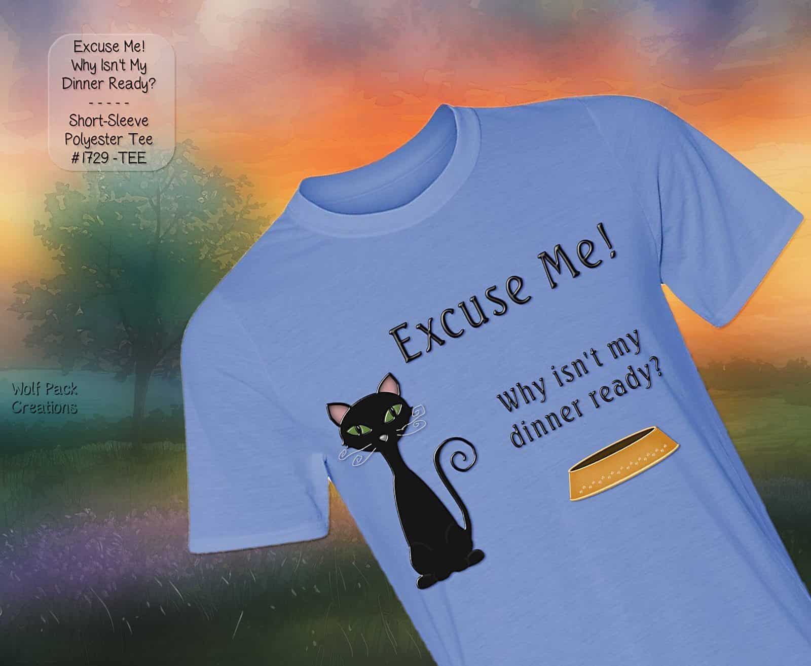 Cute Short Sleeve Shirt: Where's My Cat Food