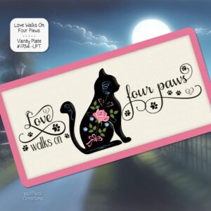 Love on Four Paws License Plate