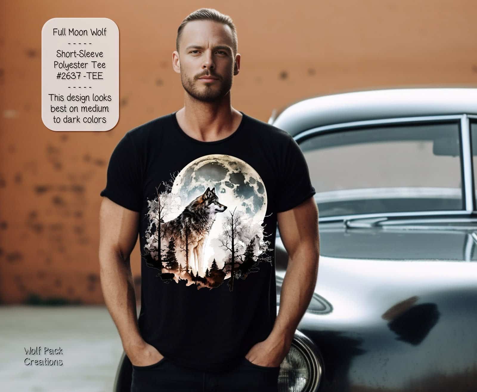 Magical Wolf and Full Moon Shirt