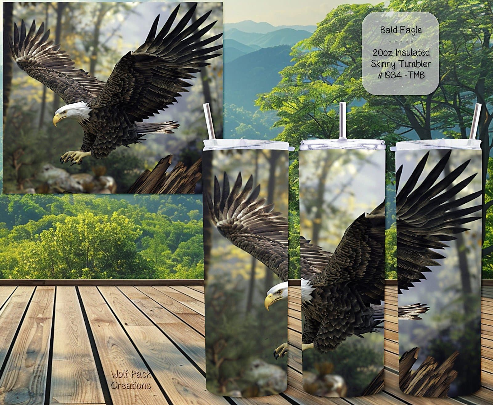 The Perfect 20-Ounce Insulated Skinny Tumbler with Bald Eagle Design
