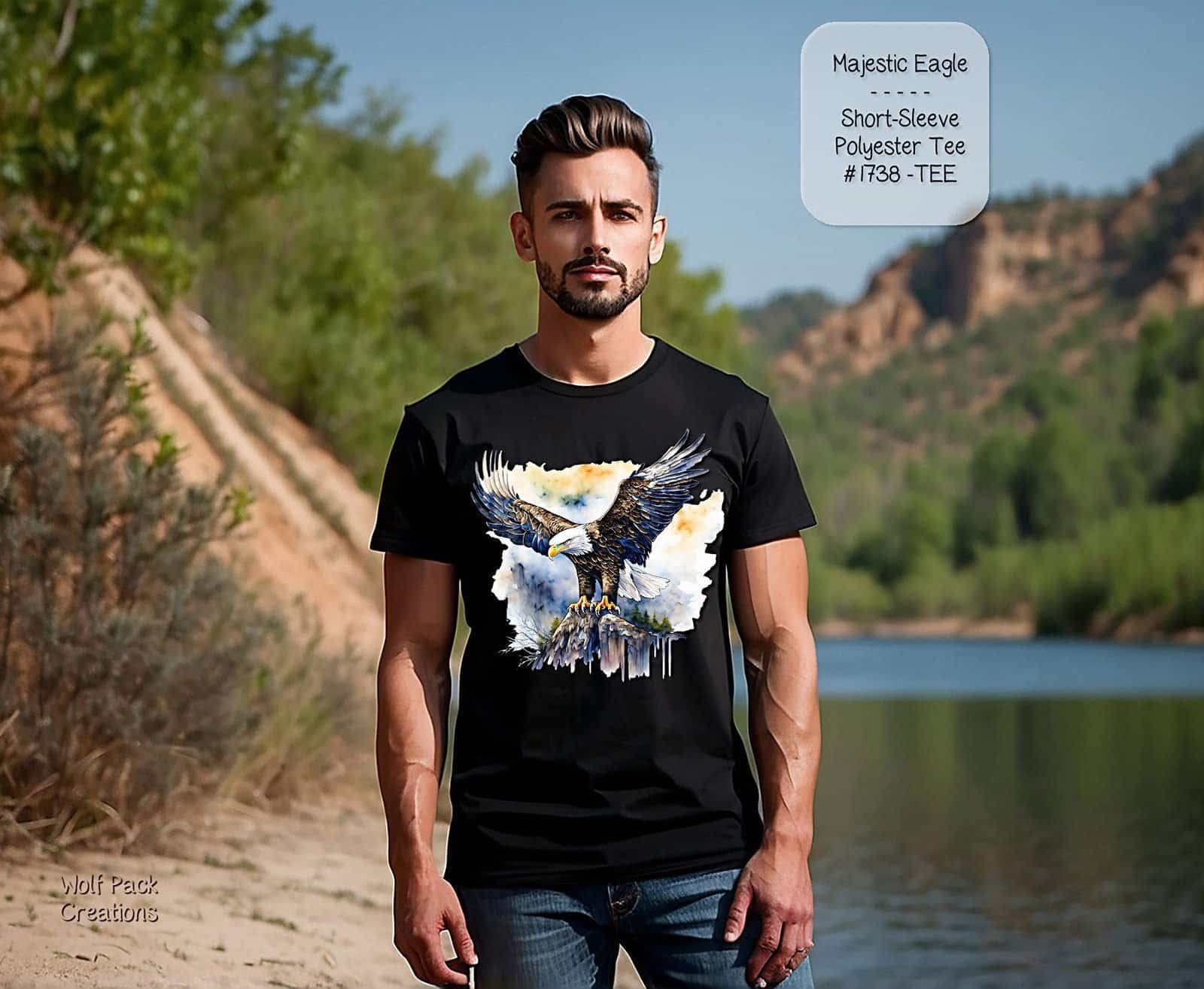 Beautiful Short Sleeve Shirt: Majestic Eagle