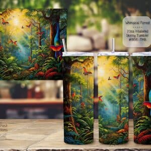 Discover the Whimsical Forest Stainless Steel Skinny Tumbler