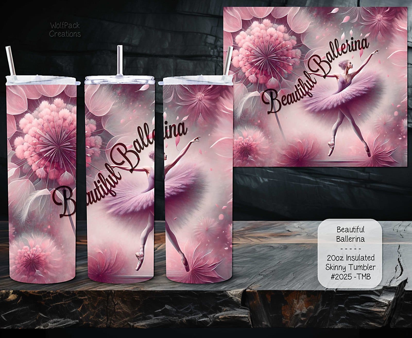 Stay Hydrated in Style with Our Ballerina Skinny Stainless Steel Tumbler