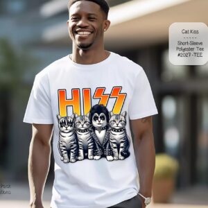 Unisex Short Sleeve Cat Shirt: Cat KISS
