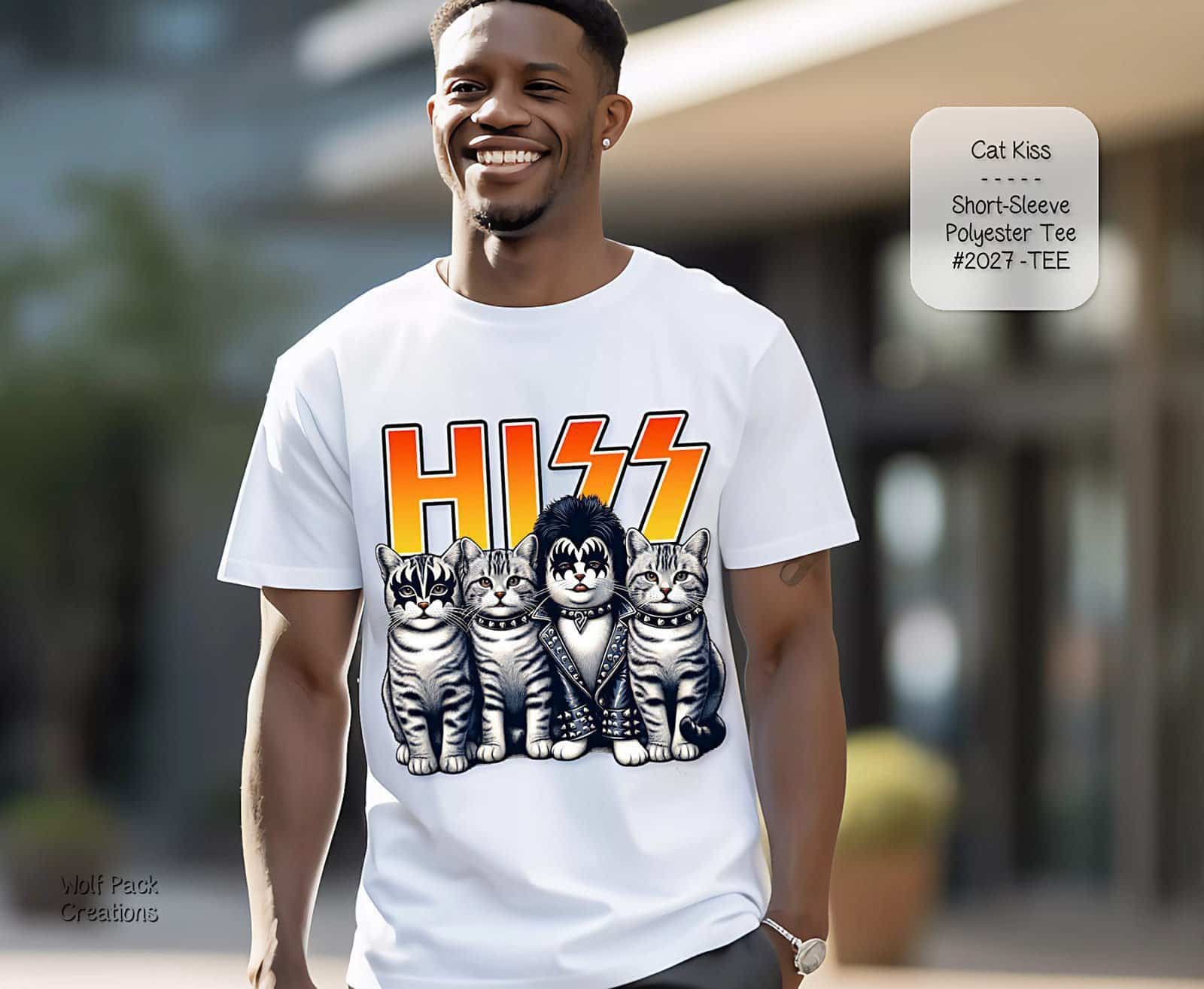 Unisex Short Sleeve Cat Shirt: Cat KISS