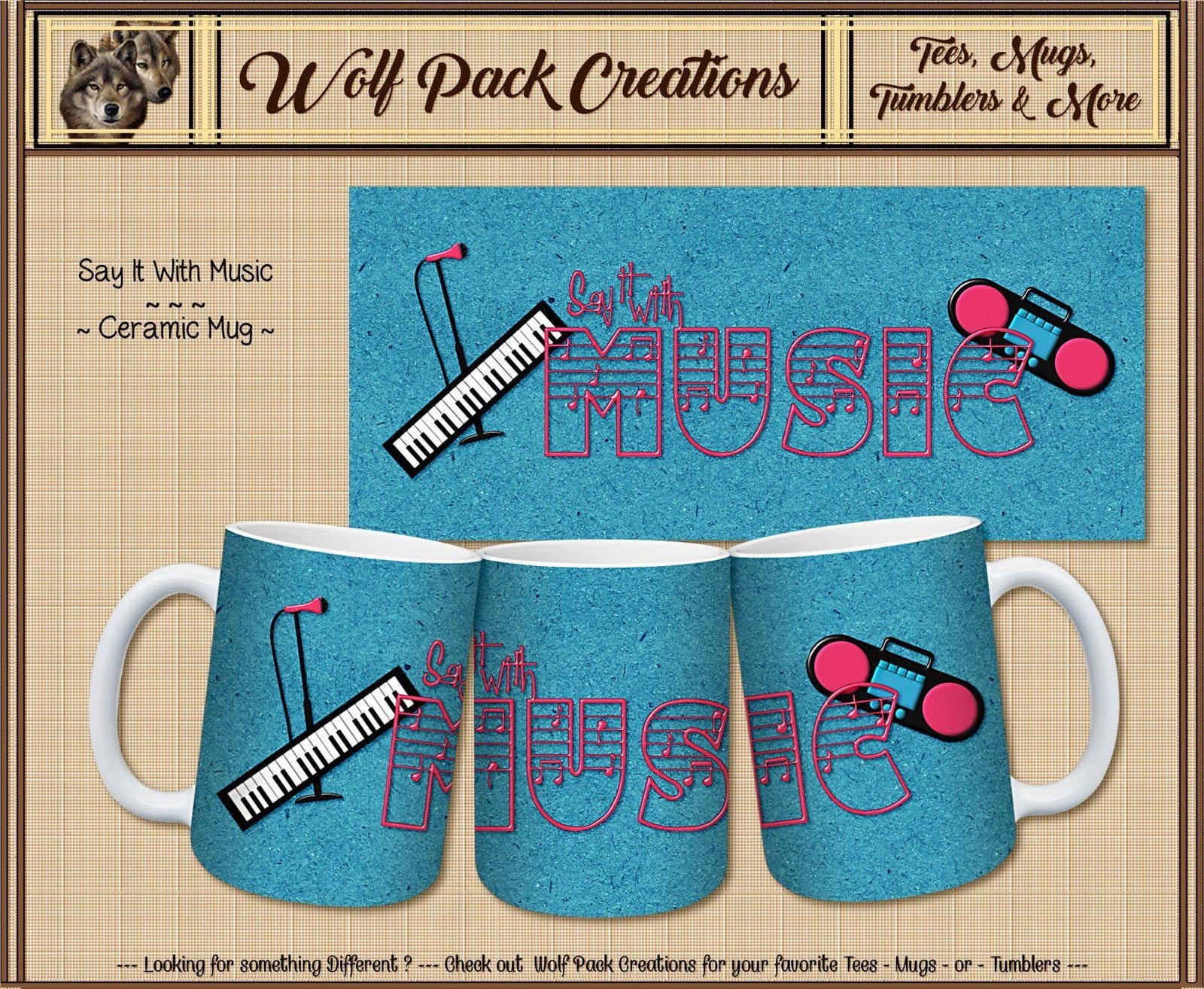 Beautiful Ceramic Mug: Say it With Music