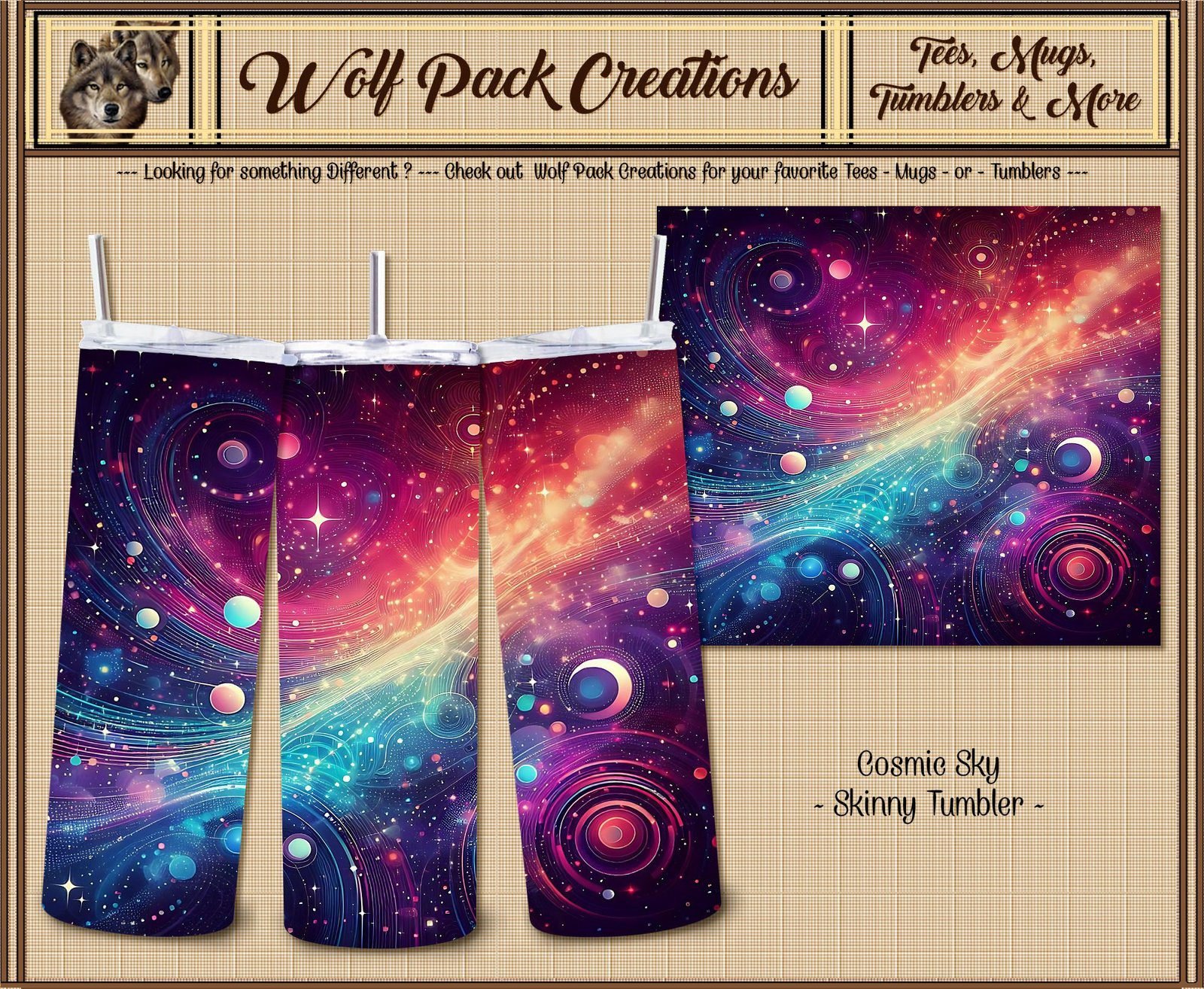 Beautiful Cosmic Sky View on a Skinny Tumbler
