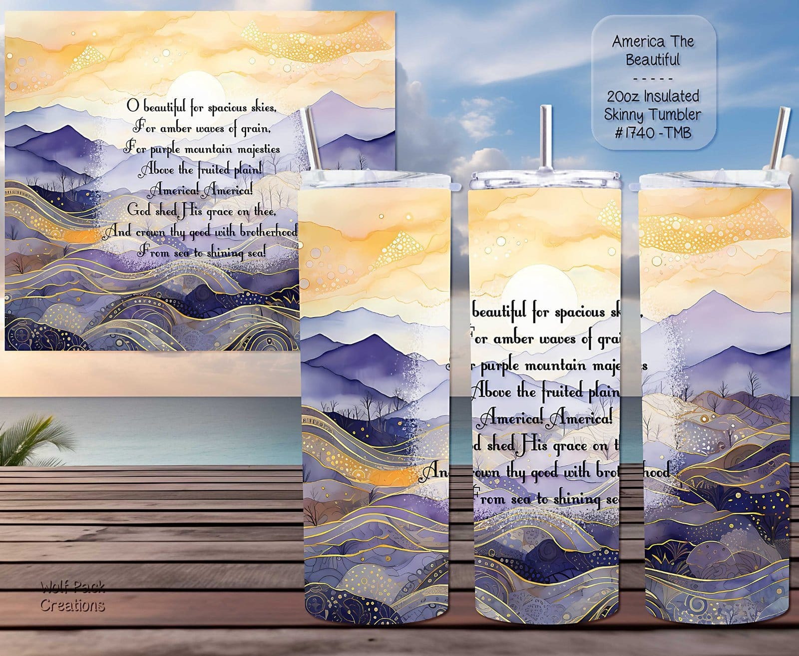 Beautiful Skinny Tumbler: America the Beautiful