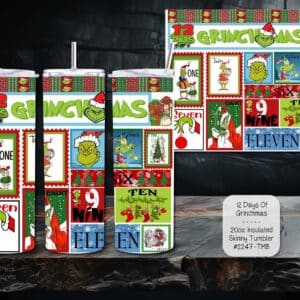 Introducing the 20 Ounce Stainless Steel Skinny Tumbler for Grinchmas