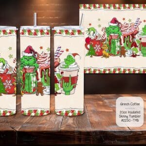 Sip in Style with Our Grinch-Inspired Stainless Steel Tumbler