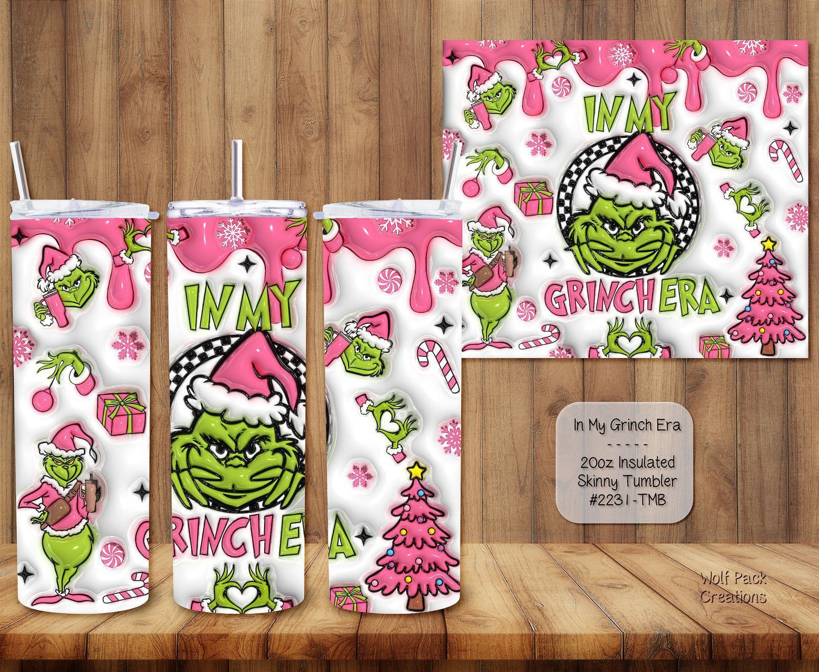 Get into the Grinch Era with Our 20 Ounce Stainless Steel Skinny Tumbler