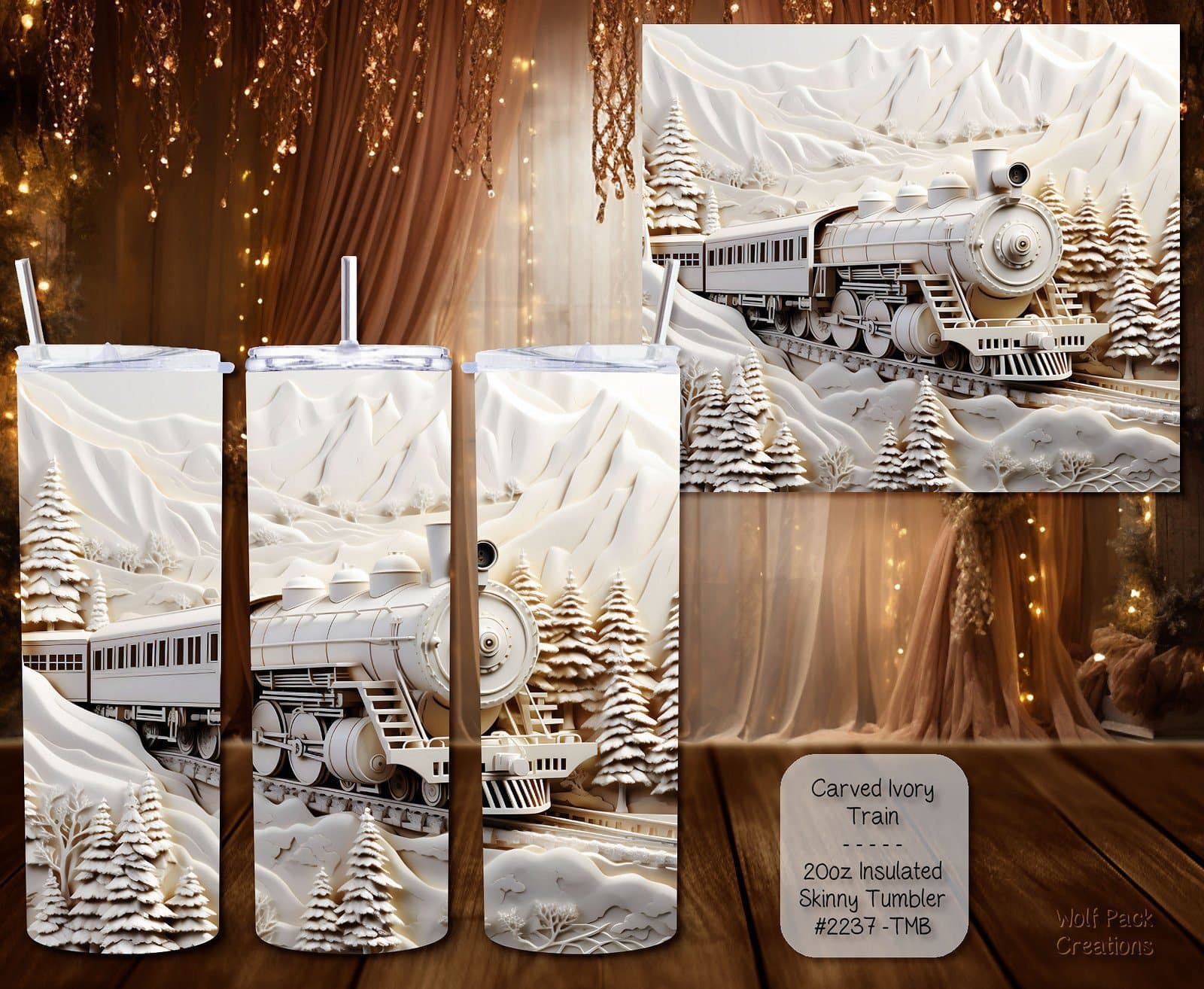 Explore Our Carved Ivory Train Skinny Tumbler