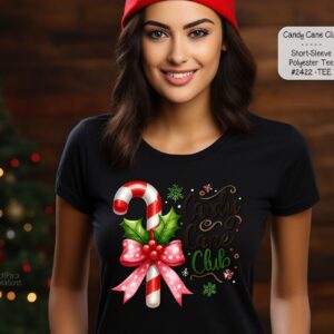 Beautiful Short Sleeve Shirt: Candy Cane Club