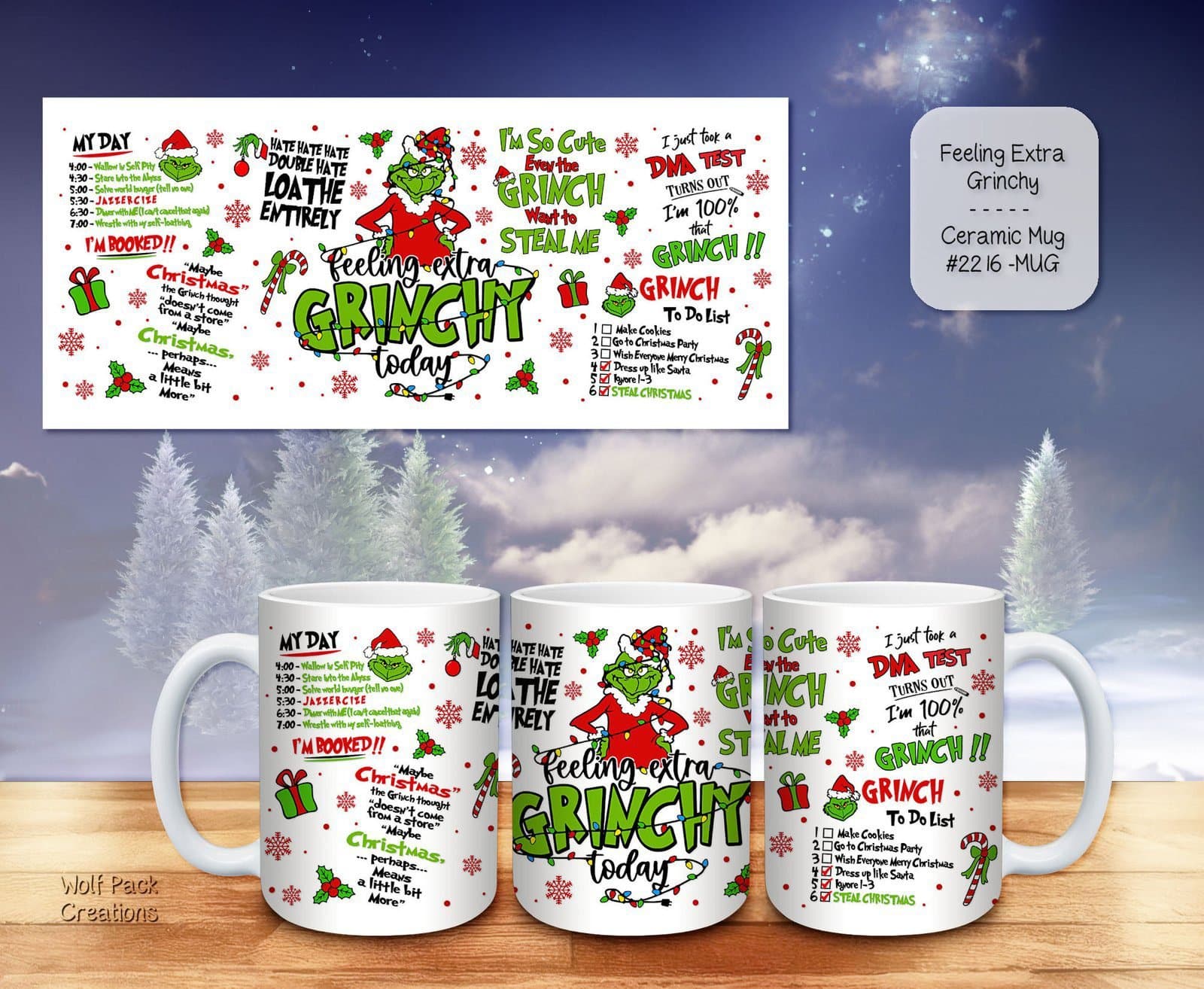 Charming Extra Grinchy Ceramic Coffee Mugs: Perfect for Every Sip