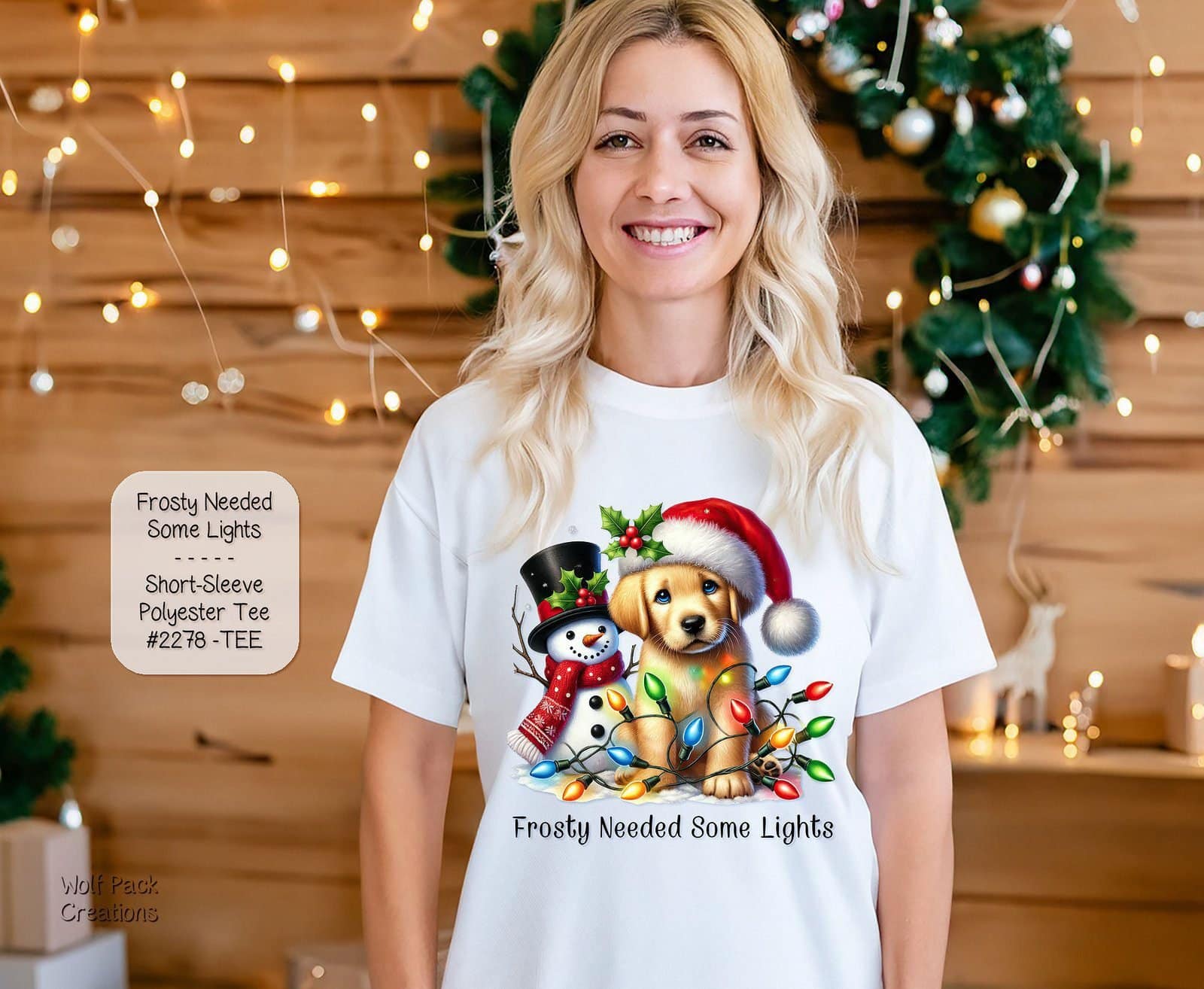 Celebrate the Season with Our Unisex Snowman Dog Lights Shirt