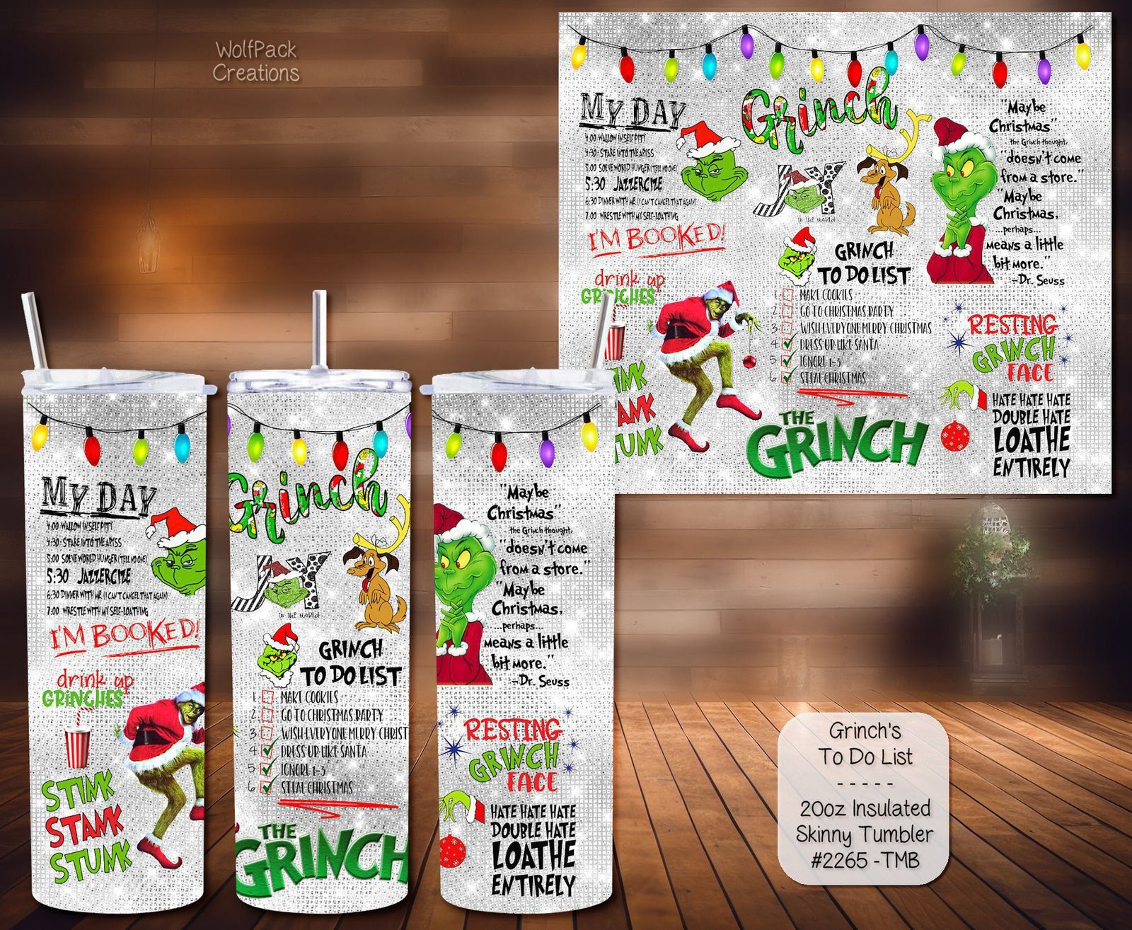 Stylish Grinch's To Do List Tumbler