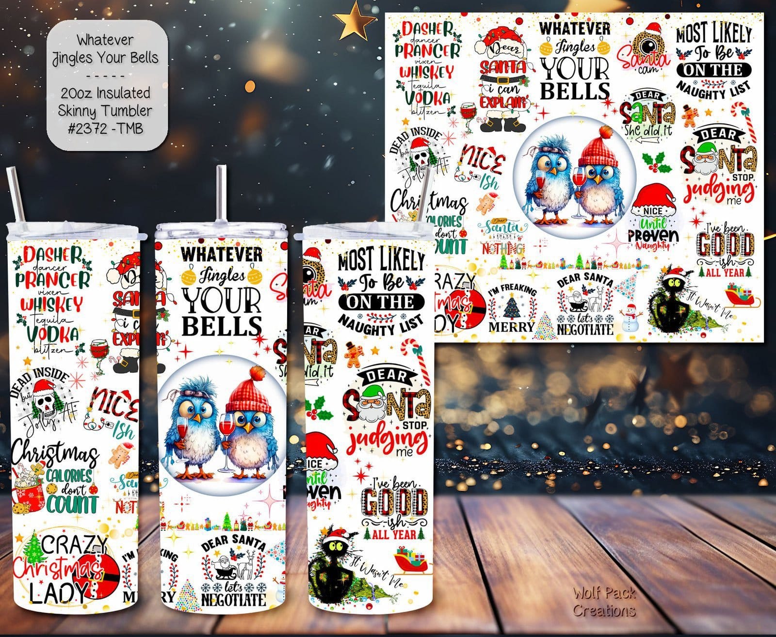 Beautiful Holiday Stainless Steel Tumbler: Whatever Jingles Your Bells